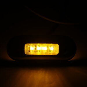 LED Multi-Volt Amber Flush Mount with Stainless Steel Trim