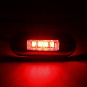 LED Multi-Volt Red Flush Mount with Stainless Steel Trim