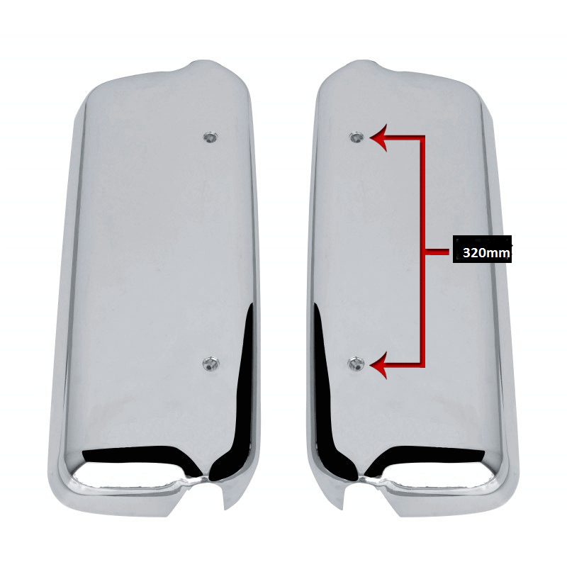 42089-42090-CH-MIRROR-CVR-05-AND-BACK-FL Chrome Mirror Cover Right Hand Driver Side 320mm To Suit Freightliner - Image 3